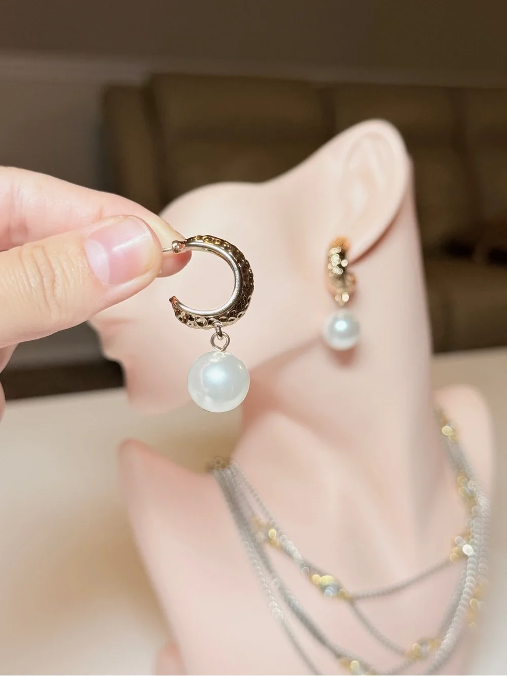 Gold Pearl Drop Earrings - Elegant White Pearl Dangle